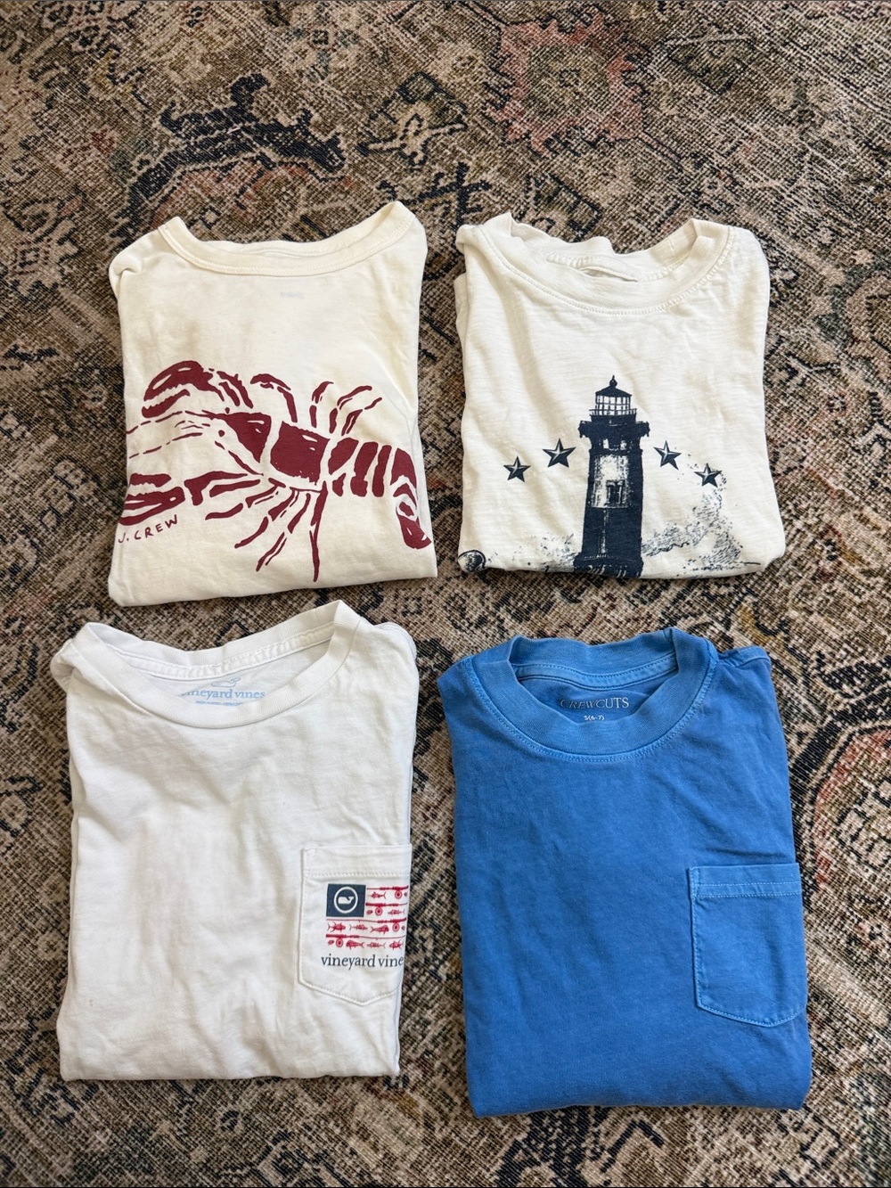 Vineyard Vines and Jcrew  Kids Pocket Tee Bundle - White & Blue Pocket Shirts